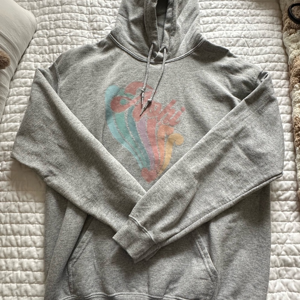 Gray Hoodie with Colorful Graphic